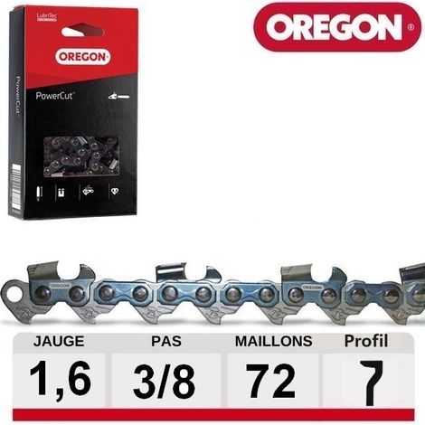 Chaine tronçonneuse Oregon carrée PowerCut 72 dents 75EXL072E