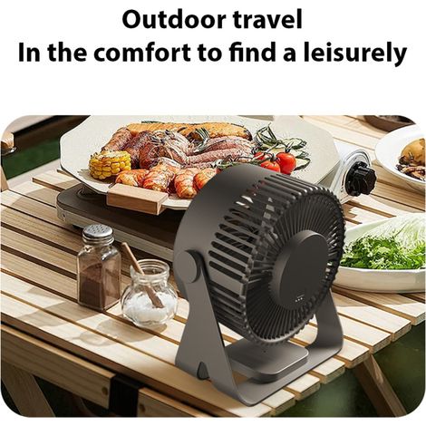 Ventilateur de table silencieux et portable sans fil, 3 vitesses, batterie rechargeable 2000 mAh, idéal pour la maison, le bureau, la chambre, les voyages, le camping, le mur et le plafond. (1/5)