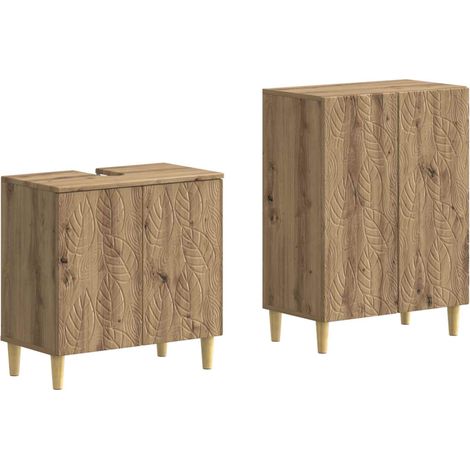 Ensemble de 2 meubles de salle de bain DELFT Chêne artisanal vidaXL (1/5)