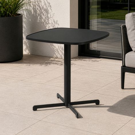 Mesa bistró de exterior Foggia acero 75x70x70cm Gris antracita [casa.pro] (1/5)
