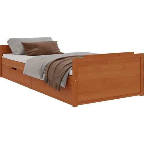 Maison Exclusive - Giroletto Ambra con Cassetti Legno Massello di Pino 90x200 cm (1/5)