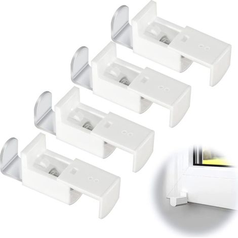 4er Set Klemmträger für Plissees - Verstellmaß: 20 mm - Für Doppelrollos und Plissees - Weiß