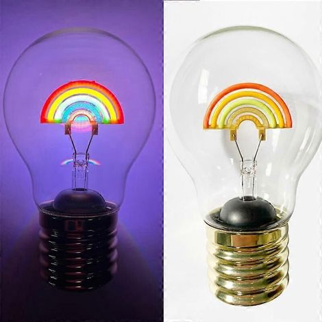 Lampe de table sans fil à ampoule tungstène rétro à LED arc-en-ciel, veilleuse de chambre à coucher