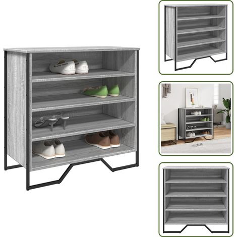 vidaXL Schuhregal Grau Sonoma 80x38x78 cm Holzwerkstoff (1/5)