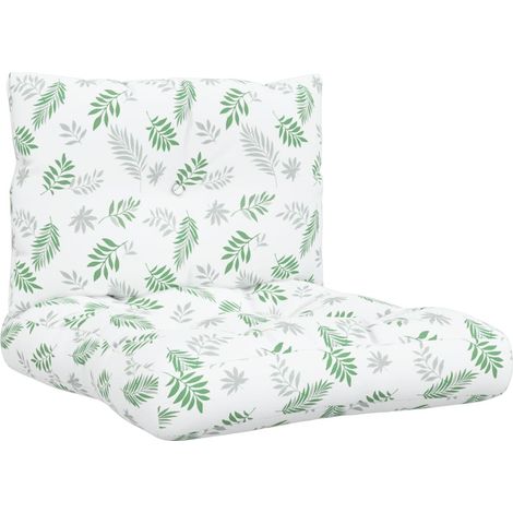 Coussins de palette lot de 2 motif de feuilles tissu Oxford (1/5)
