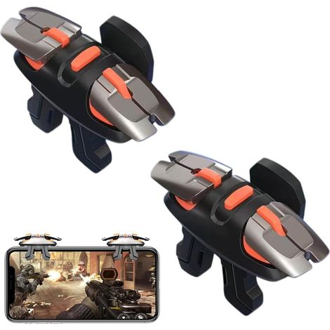 paio di accessori grilletto per telefono, grilletti per controller di gioco mobile L1R1 L2R2, 4 pulsanti grilletto, compatibili con Android e iOS, per PUBG Mobile, Call of Duty e giochi eSport.