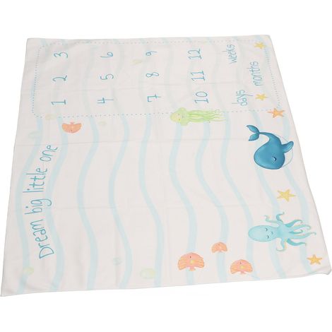 Couverture d'étape pour bébé, d'environ 100 cm de large, douce et légère, lavable en machine, idéale pour les réunions de famille et pouvant servir d'accessoire photo pour immortaliser les étapes impo (1/5)