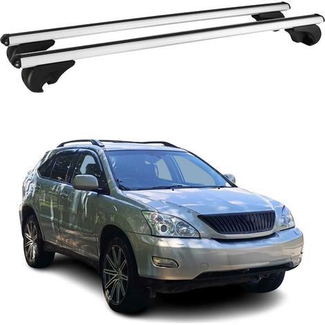 OMAC Aluminium Dachträger Querträger für Lexus RX II 2004-2009 – TÜV / DIN 75302:2019 – Abschließbar – Max. 75 kg – 2 Stangen Silber (1/5)