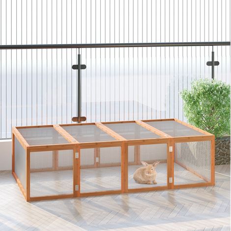 Kaninchengehege aus Tannenholz 181 x 100 x 48 cm, natur (1/4)