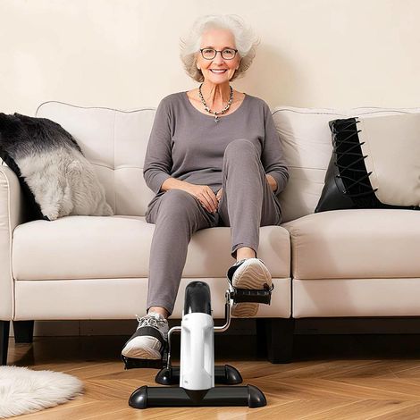 Pour Seniors et Actifs Léger à Transporter Pédalier d'Appartement Bras et Jambes avec Écran LCD et Pédales Antidérapantes
