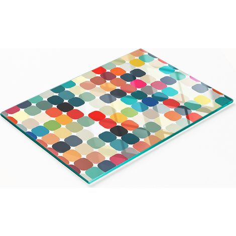 Tabla de cocina de vidrio templado con figuras geométricas gráficas 80x52 cm (1/5)