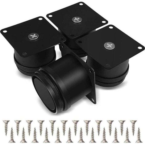 Pack de de 4 Pieds de Meuble, XU, 50mm Reglable Pied de Table Acier Inoxydable, Pied Meuble Salle de Bain Bureau Meuble Cuisine, Hauteur Réglable 0-15 mm Venez avec des Vis Acier Inoxydable - KZQ (1/4)