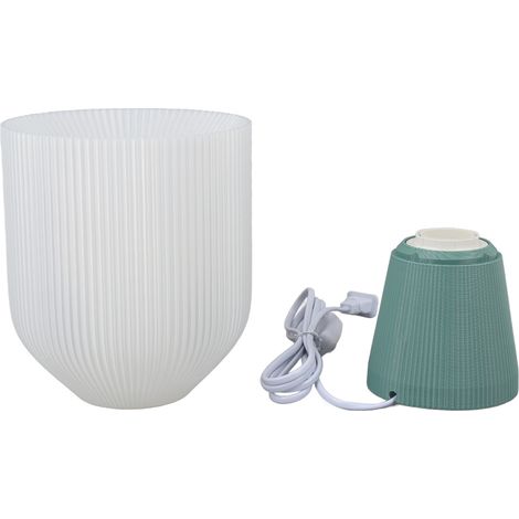 Lampe de chevet Moderne Design ondulé 3D Abat-jour en PLA E26/E27 Lumière douce pour salon et chambre à coucher (1/5)