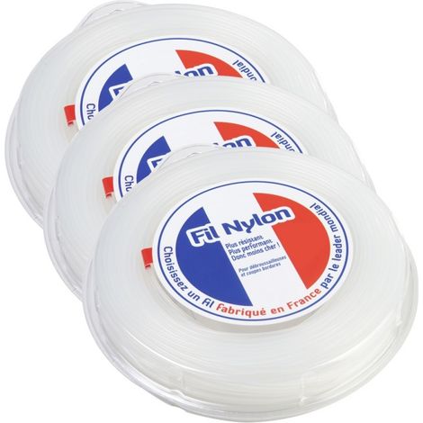 3 blisters fil débroussailleuse Rond 1,6 mm x 100 m Fil Nylon (1/5)