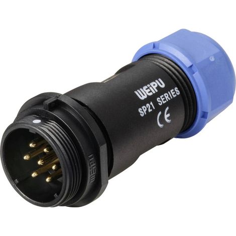 Connecteur de câble mâle, droit In Line 7 pôles 15 A 500 V/AC IP68 Weipu SP2111 / P 7 II (1/4)