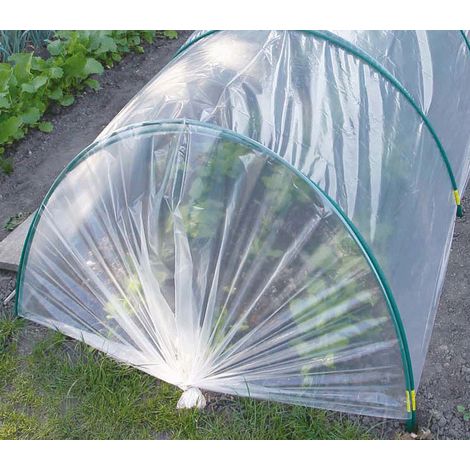 Direct Filet – Kit tunnel de forçage 1m x 3.50m – 7 arceaux en polyéthylène – Film transparent 50µ – Protection contre le gel et intempéries (1/2)