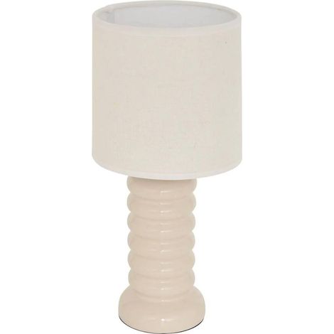 Lampe à Poser en Céramique "Vinas" 33cm Crème (1/4)