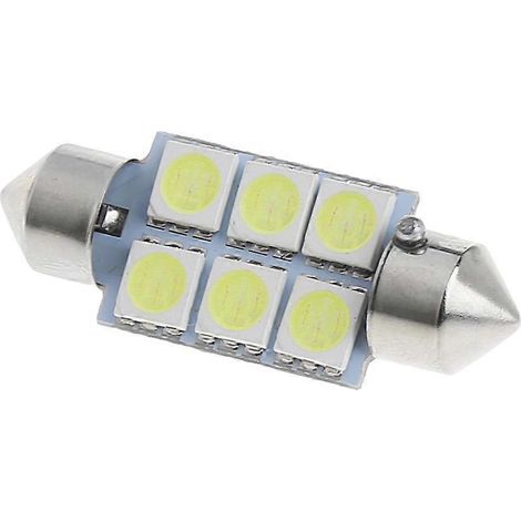 Ampoule LED 5050 SMD 6 LED 36 mm Canbus pour plafonnier, liseuse et éclairage de plaque d'immatriculation (1/5)