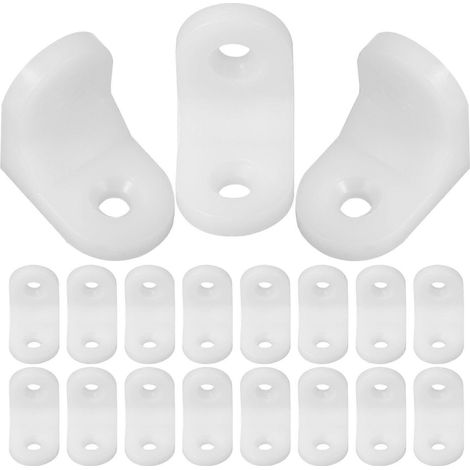 100 équerres de fixation en plastique, supports en L pour armoires et étagères (1/5)