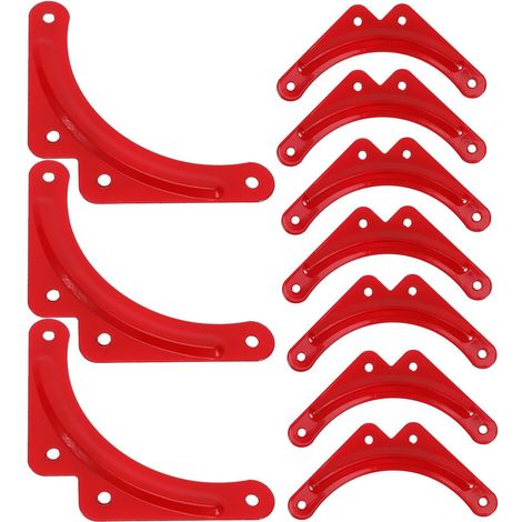 Juego de 10 placas de fijación triangulares de hierro rojo (1/5)