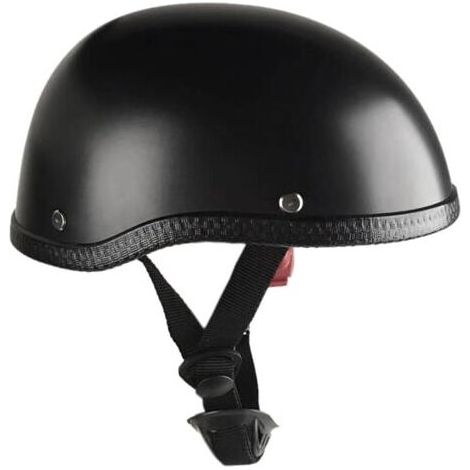 Casque moto style rétro - ABS léger + doublure coton lavable - Taille unique - Noir uni (1/4)