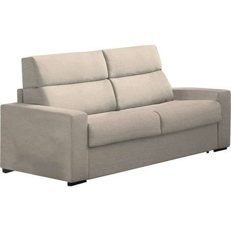 Divano Fisso 2 Posti Letino, Sfoderabile, Idrorepellente Made in Italy, Lavabile, 200x95x100h cm Grigio Tortora