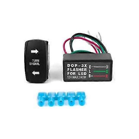 12V Universal-Blinkregler mit 3-adriger Verkabelung, inklusive Blinkerschalter und LED-Blinkerrelais für Boote, LKWs, Autos, ATVs und UTVs