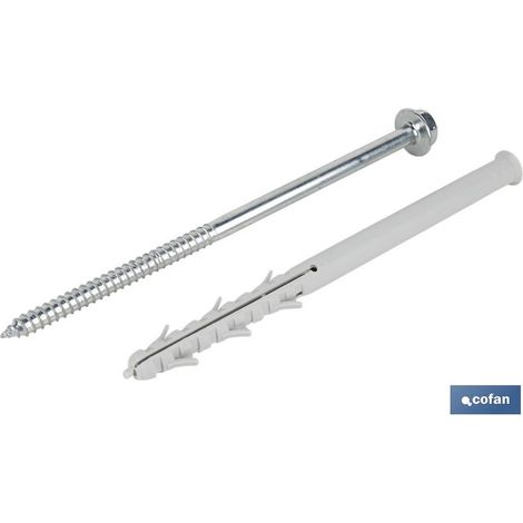Pack de 50 unités de cheville longue à frapper avec vis hexagonale Ø10 x 160 mm (1/4)