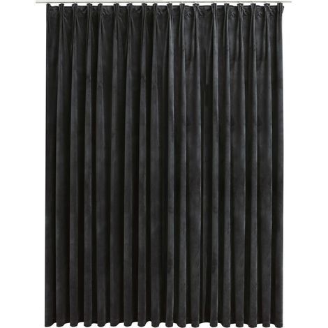 INLIFE Rideau occultant avec crochets Velours Anthracite 290x245 cm (1/5)