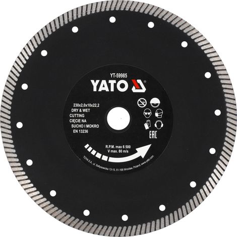 Disque de coupe diamanté turbo 230x22,2 mm pour grès cérame
