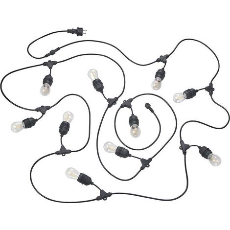 LED Lichterkette Dekoleuchte Außenbeleuchtung schwarz E27 warmweiß B 650 cm