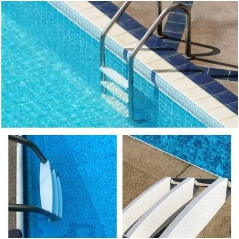 Coocheer – Marches d'échelle de piscine – Remplacement en plastique 500mm x 90mm – Compatible avec poteaux de 43mm – Marches blanches durables (1/3)