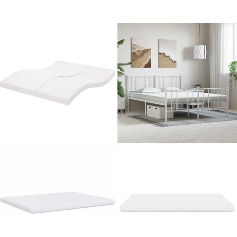 Colchón de espuma de 7 zonas dureza 20 ILD blanco 160x210 cm - Soporte para el cuerpo - Descanso nocturno