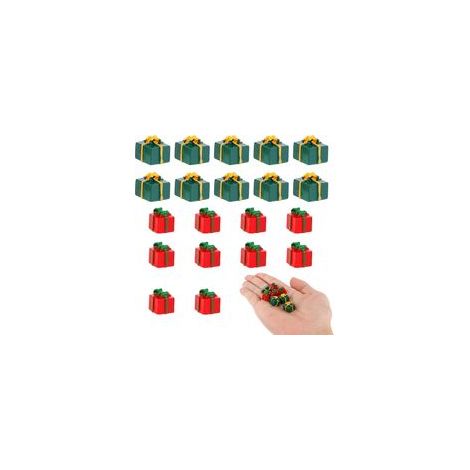 20pcs Mini Boîtes d'Ornement de Noël, Coffrets Cadeaux Colorés en Résine pour Décoration d'Arbre et Travaux Manuels de Bricolage