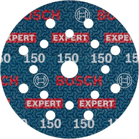 Bosch 50x Disco de lija para láminas EXPERT O780, 125 mm (para Madera dura, Pintura sobre madera, Ø 125 mm, Grano 150, Professional Accesorios Lijadora excéntrica)