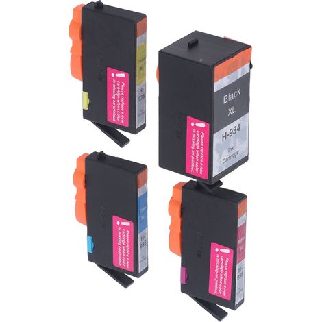 4 Cartouches d'encre Recharge Compatibles Officejet Pro 6230 Noir Cyan Magenta Jaune (1/5)
