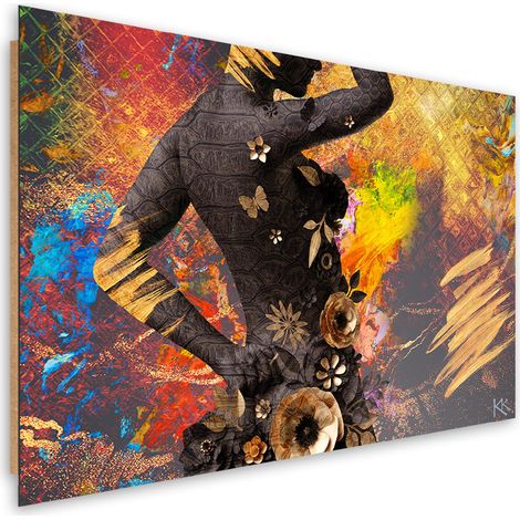 Quadro deco panel, African Woman Flowers Abstraction - 90x60 (1/5)