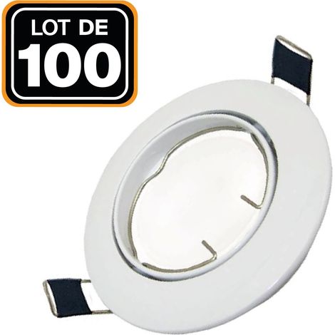 100 Schwenkbare Einbaurahmen LED-Spot rund weiß - Durchmesser 90mm - Bohrloch 65mm (1/4)