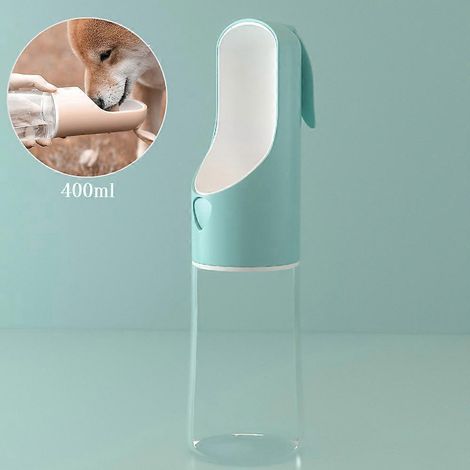 Bouteille d'eau portable anti-fuite de 400 ml pour chiens et chats de petite et moyenne taille, idéale pour les voyages et les activités de plein air.