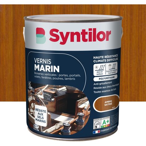 Syntilor – Vernis marin 2,5L satin ambré – Résine polyuréthane professionnelle – Protection bois extérieur contre intempéries et UV (1/4)