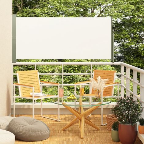 Brise-vue ou Auvent latéral Crème 140 cm de haut et 3 mètres de long. Idéal terrasse, patio et balcon. Discrétion et Intimité (1/5)