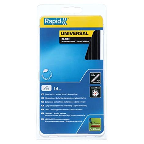 Rapid 5000211 Bastoncini di Colla, Colore Nero, Ø 12 x 190 mm, 250 g (1/4)