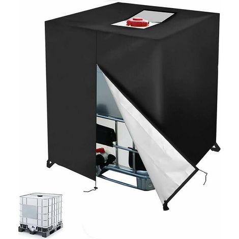Bâche réservoir d'eau IBC 1000 L – Protection anti-UV – Résistante à la déchirure – Dimensions 120x110x116 cm – Fermeture éclair et cordon de serrage - UV 420 D (1/5)