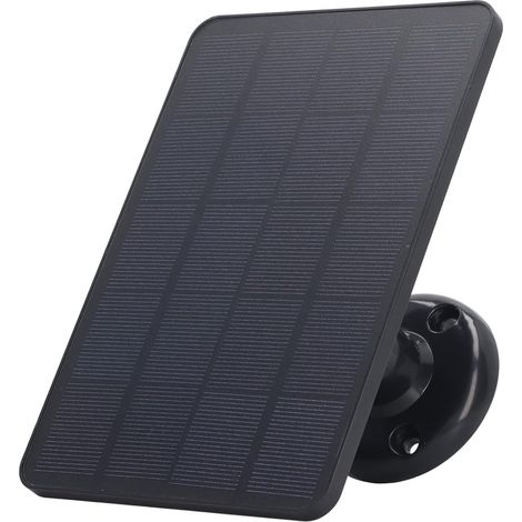 Überwachungskamera-Solarpanel, 4 W wasserdichtes Solarpanel, Micro-Port-Solarpanel (schwarz) (1/5)