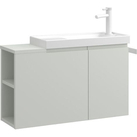 Mobile lavabo "Ferla 80" - 80 x 22 x 45 cm - Cashmere opaco (1/3)