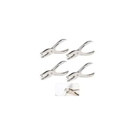 Lot de 4 pinces à perforer en métal 3 mm, un trou –