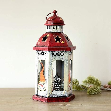 Décorations de Noël, cabine lumineuse créative, bougeoir de Noël avec lampe, bonhomme de neige en bois (1/4)