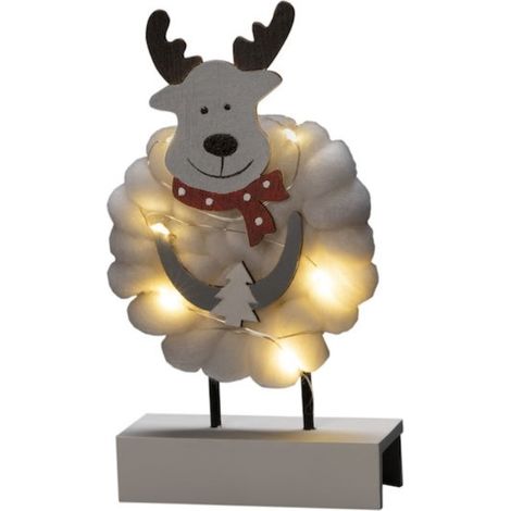 KONSTSMIDE 3266-210 LED Holzsilhouette "Elch mit Baumwolle" (1/4)