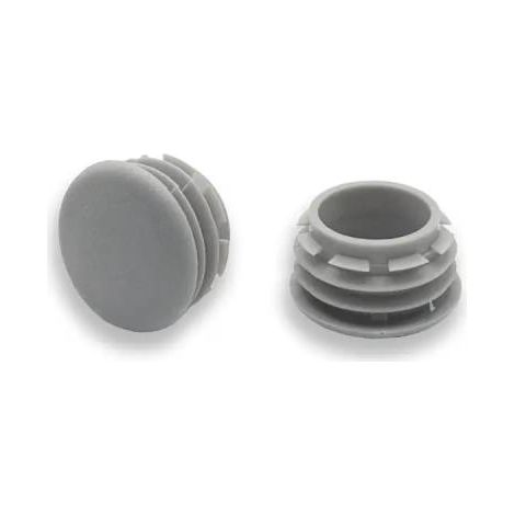 Ajile - Bouchon embout rond plat de finition GRIS pour tube de diam. 20 mm