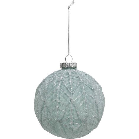 Weihnachtskugel aus Glas 100mm gefrostet grün - Atmosphera créateur d'intérieur